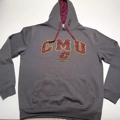 Stadium Athletics CMU Chippewas Pullover Long Sleeve Gray Hoodie Size Medium  • $13