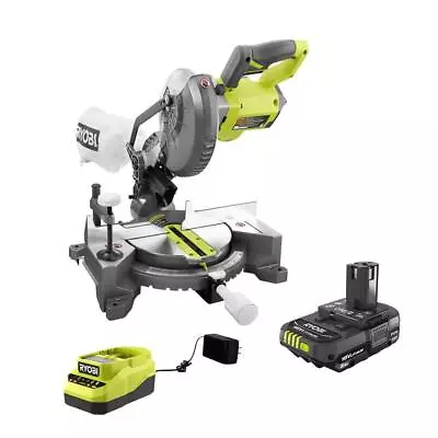 RYOBI Compound Miter Saw 7-1/4  W/ 2.0 Ah Battery Charger 18V Cordless Green • $204.48