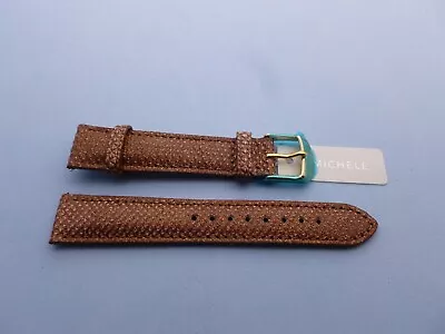 Genuine Michele 16 Mm Brown Glitter Watch Band Strap New (GOLD BUCKLE) • $27.77