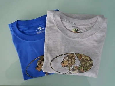 Mossy Oak Boys SS Graphic T-Shirts (2 Pack) Sz Medium Heather Grey & Blue NWT • $12