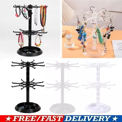 Rotating Jewelry Ring Necklace Keychain Pendants Display Stand Organizer Hanger • $14.36