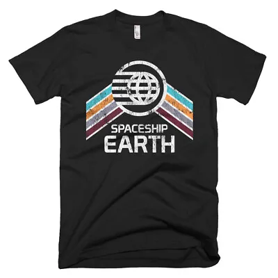 Spaceship Earth Vintage EPCOT Center Black Navy T-Shirt Disney World Retrocot • $25