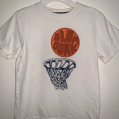 Gymboree Slam Dunk Basketball White T-Shirt Size 8 Boys  • $3.99