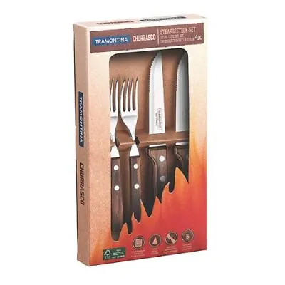 £18.95 • Buy Tramontina Churrasco 4 Pieces Cutlery Set - BBQ/Carving Set - Steak Knife&Fork