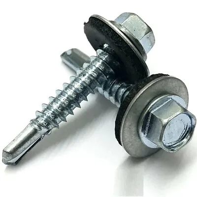 £9.51 • Buy Self Drilling Tek Screws With Sealing Washers Zinc Plated For Metal Roofing