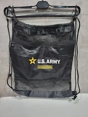 Army Drawstring Mesh Bag Gym Sackpack Black Mesh String Bag Lightweight  • $12.74