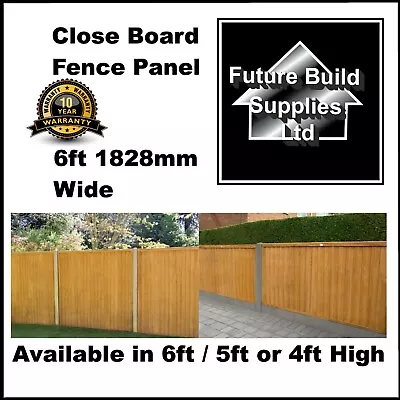 Closed Board Pressure Treated Fence Panel 6ft Wide X 6ft 5ft 4ft High • £69.01
