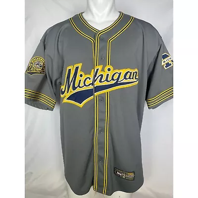 VTG Michigan Wolverines NCAA Gray Baseball Jersey Colosseum Men's XL • $99.99
