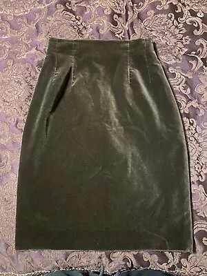 Vintage Celine Velvet Brown Pencil Skirt Size 42 Unworn Unfinished Hem • $39.99