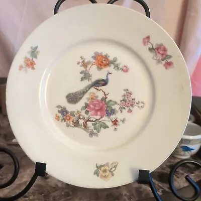 Vintage Bavarian Peacock Floral Collector Plate  • $2