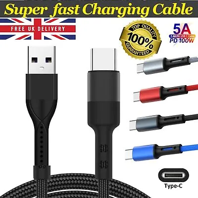 Fast Charging Charger Pd Ioow Usb To Usb C Cable 5a Type C Lead Data Sync Cable • £0.99