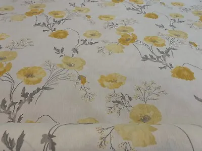 Laura Ashley Poppy Meadow Primrose Fabric SOLD PER METRE 😊 • £19.99