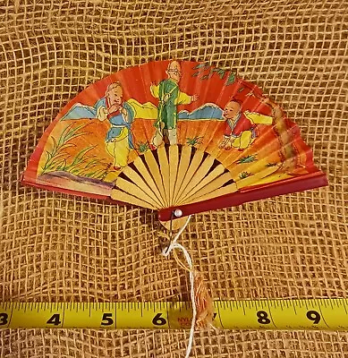 Miniature Children's Hand Fan Made In Taiwan; Wood Paper • $5