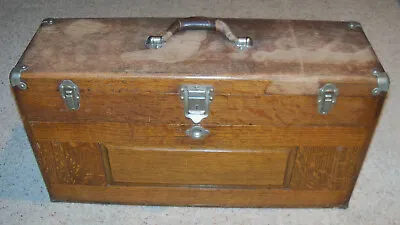Vintage H. Gerstner & Sons 5 Drawer Wood Machinist Chest Wooden Oak Tool Box • $499.99