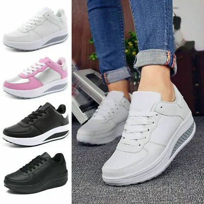 Women Soft Platform MBT Shoes Shape Ups Toning Fitness Walking Sport Sneakers AU • $42.53