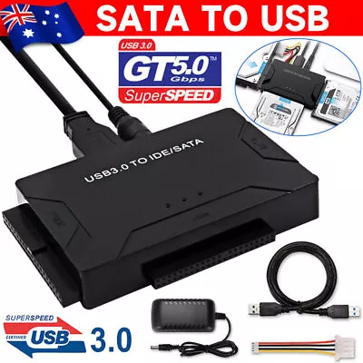 SATA To USB 3.0 Adapter Cable 2.5  3.5  Hard Drive SSD HDD Laptop Data Recovery • $31.99