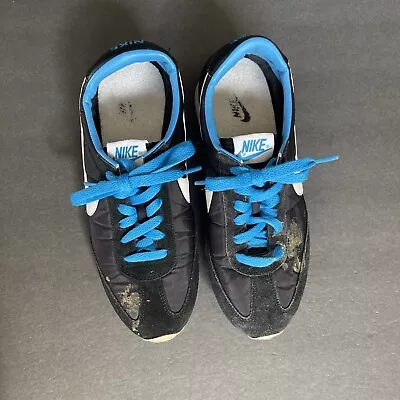 $9 • Buy Women Size 8 Nike Oceania Retro Running Shoes Black/Blue Trashed Glued Stains 