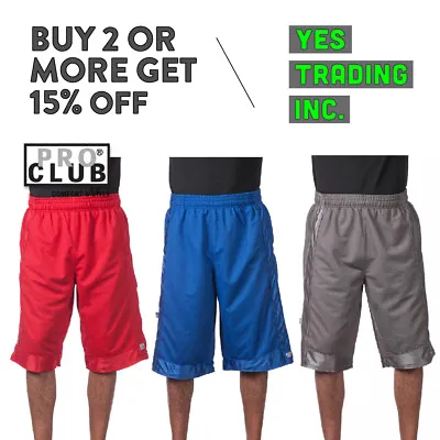 Proclub Pro Club Men's Heavyweight Mesh Shorts Basketball Mesh Shorts Gym Active • $17.90