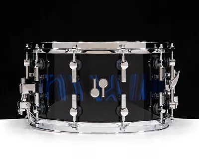 Sonor SQ2 14x8 Medium Maple Snare - Blue Tribal Stripes W/Chrome HW • $1249.55