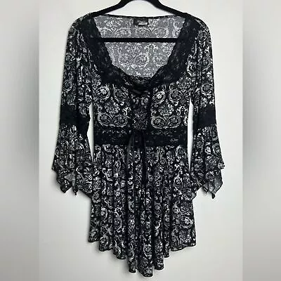 Dare To Wear Victorian Gothic Bohemian Lace Accents Renaissance Corset Top 1X • $33.15