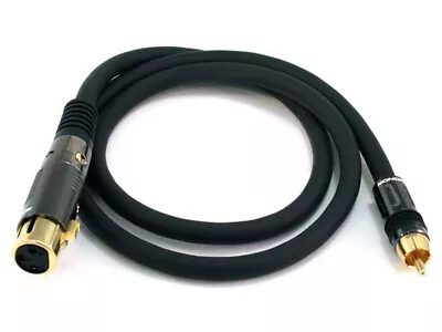 Monoprice 3ft Premier Series XLR Female To RCA Male Cable 16AWG (Gold Plated) • $9.98