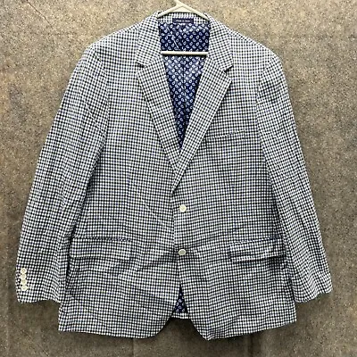 Alan Flusser Blazer Men 48R Adult Blue 2 Button Outdoors Dress Paisley Jacket • $48.88