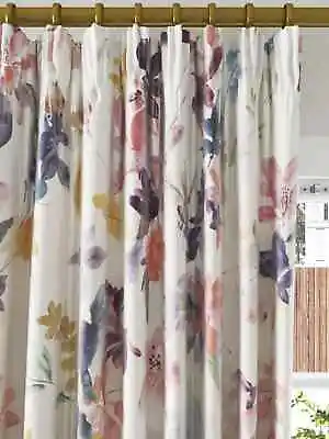 John Lewis Abelia Pencilplt Pair Blackout/Thermal Lined Curtains W167 Drop 137cm • £42.41