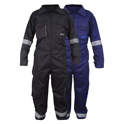 Grey Work Wear Men's Overalls Boiler Suit Coveralls Mechanics Protective • $38.99