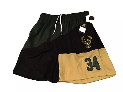 New Milwaukee Bucks Giannis Antetokounmpo Men's NBA Basketball Shorts Sz Medium • $30