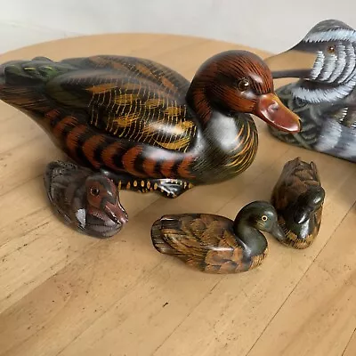 Six  Vintage Duck Ornament Bundle Mallard Collectables - Hand Painted Decoration • £12