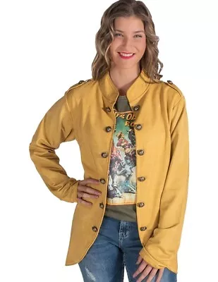 Cowgirl Tuff Western Jacket Womens Military Button M Gold H00659 • $99.94