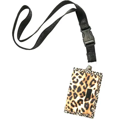 Victoria's Secret Pink Lanyard Bifold Wallet Mesh Leopard Animal Print NWT • $19.99