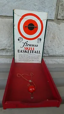 VINTAGE STRAUSS SKILL BASKETBALL GAME ANTIQUE Mechanical Toy Company   • $35