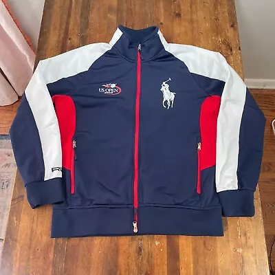 Polo Ralph Lauren Jacket Mens Large Blue White Red 2013 US Open Tennis RLX • $39.99