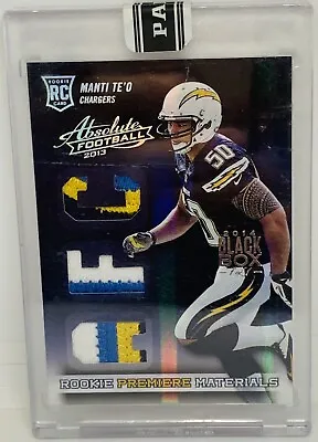 2013 Absolute Manti Te'o 1/1 RARE Black Box Rookie RC LOGO Patch SD Chargers ND • $49.99
