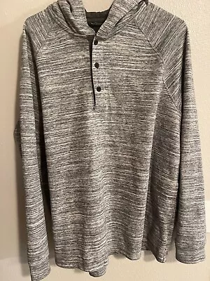 Marc Anthony Men XXL Slim Fit Gray Hoodie Buttons V-Neck • $16.50