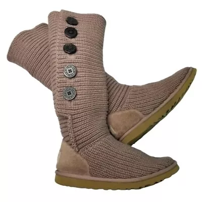 Ugg Cardy 1878 Pink Knit Sweater Boots Women's 9 • $60.79