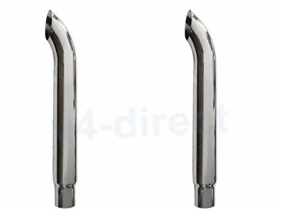 PAIR 6  - 5  OD X 36  Long Chrome Exhaust Stack Pipe Tailpipe Curved Top Turnout • $260