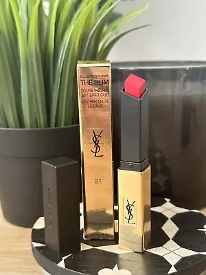 YSL Rouge Pur Couture Leather Matte 21 The Slim Lipstick 2.2gBoxed • £16.50