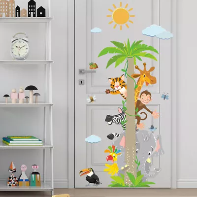 £3.88 • Buy Huge Jungle Animals Giraffe Zebra Monkey Wall Stickers Kids Girls Nursery Decals