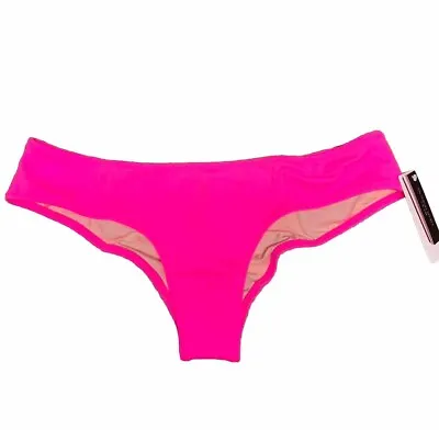 Victorias Secret Swim Bikini Bottoms Womens S Pink Itsy Ruched Cheeky Swimwear • $17.49