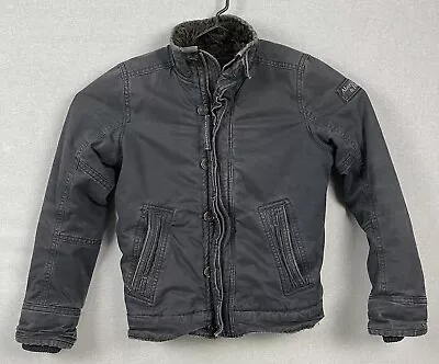 VINTAGE Abercrombie & Fitch Adirondack Sherpa Lined Jacket M Men Gray Blue Heavy • $39.99