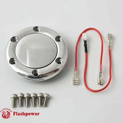 Billet Flashpower Horn Button For 6 Bolt Steering Wheel MoMo NRG Polished • $29.50