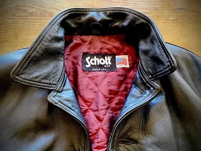 Schott NYC Black Leather Jacket. ** NO RESERVE ** EPIC QUALITY. Made In The USA • $185