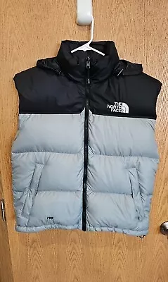 🗻🥽 Vintage 90s The North Face Nuptse 700 Silver/Black Puffer Vest. Size M/L?? • $99.99