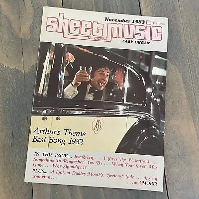 Vintage SHEET MUSIC MAGAZINE Piano/Guitar Arthur's Theme Best Song Nov 1983 • $12.99