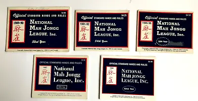 5 National Mah Jong League Official Standard Hands And Rules Card Years 52 To 62 • $95