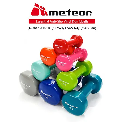 $13.95 • Buy METEOR Anti-Slip Vinyl Dumbbell Pair Weightlifting Dumbbell Set Barbell Weight