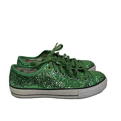 Skechers Daddy’s Money Green Glitter Low Top Sneakers - Size 7 • $17.50