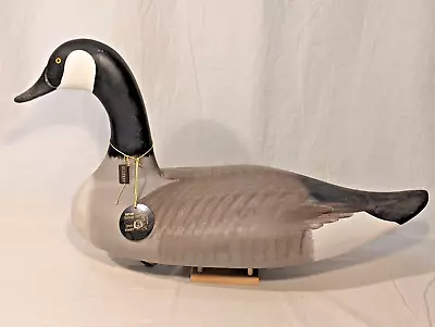 Hand Painted Handcarved 13  Wooden Duck Canadian Goose Decoy Hunting Folk Art • $22.99